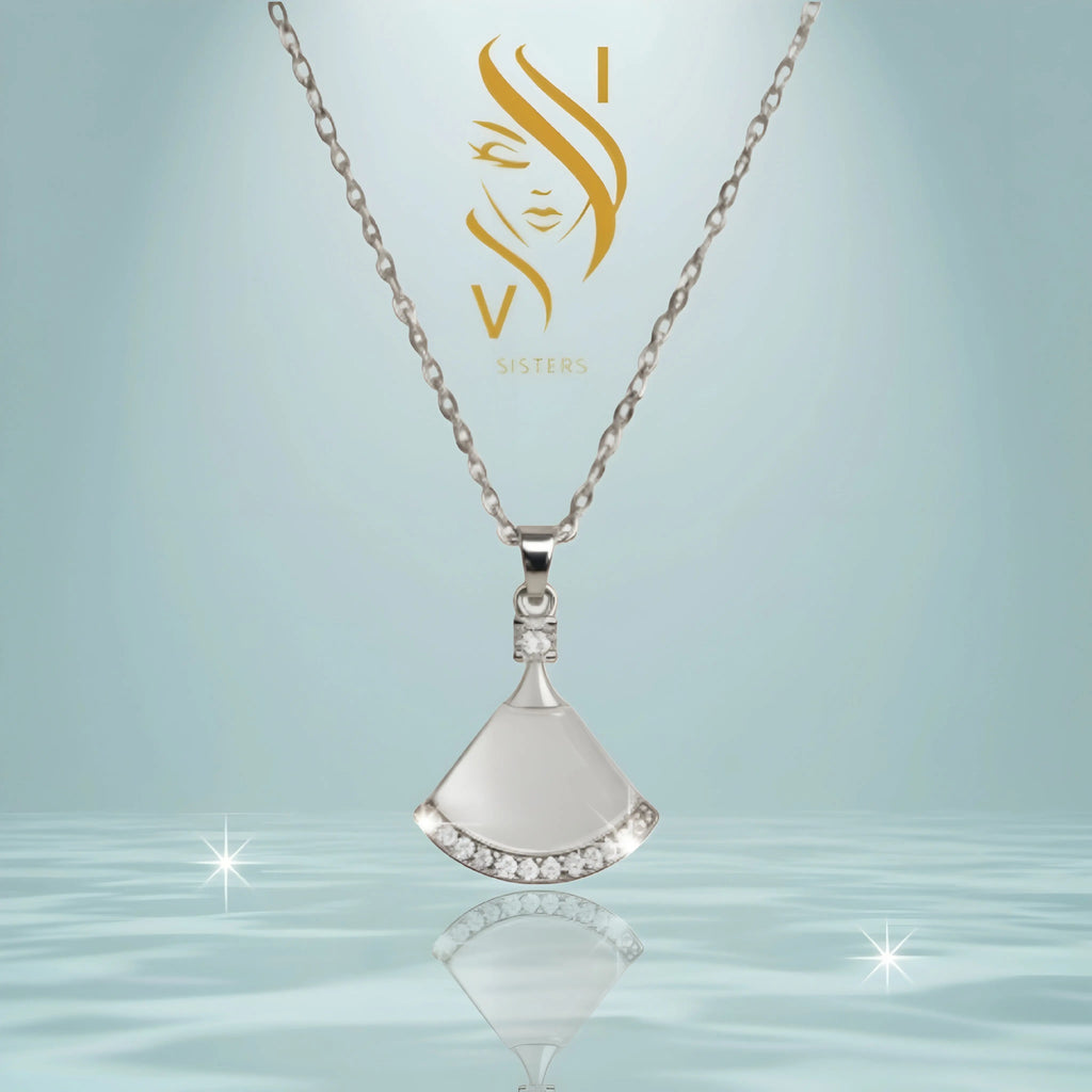 COLLIER DANCEUSE Argent/ Nacré et zircon IV.sisters