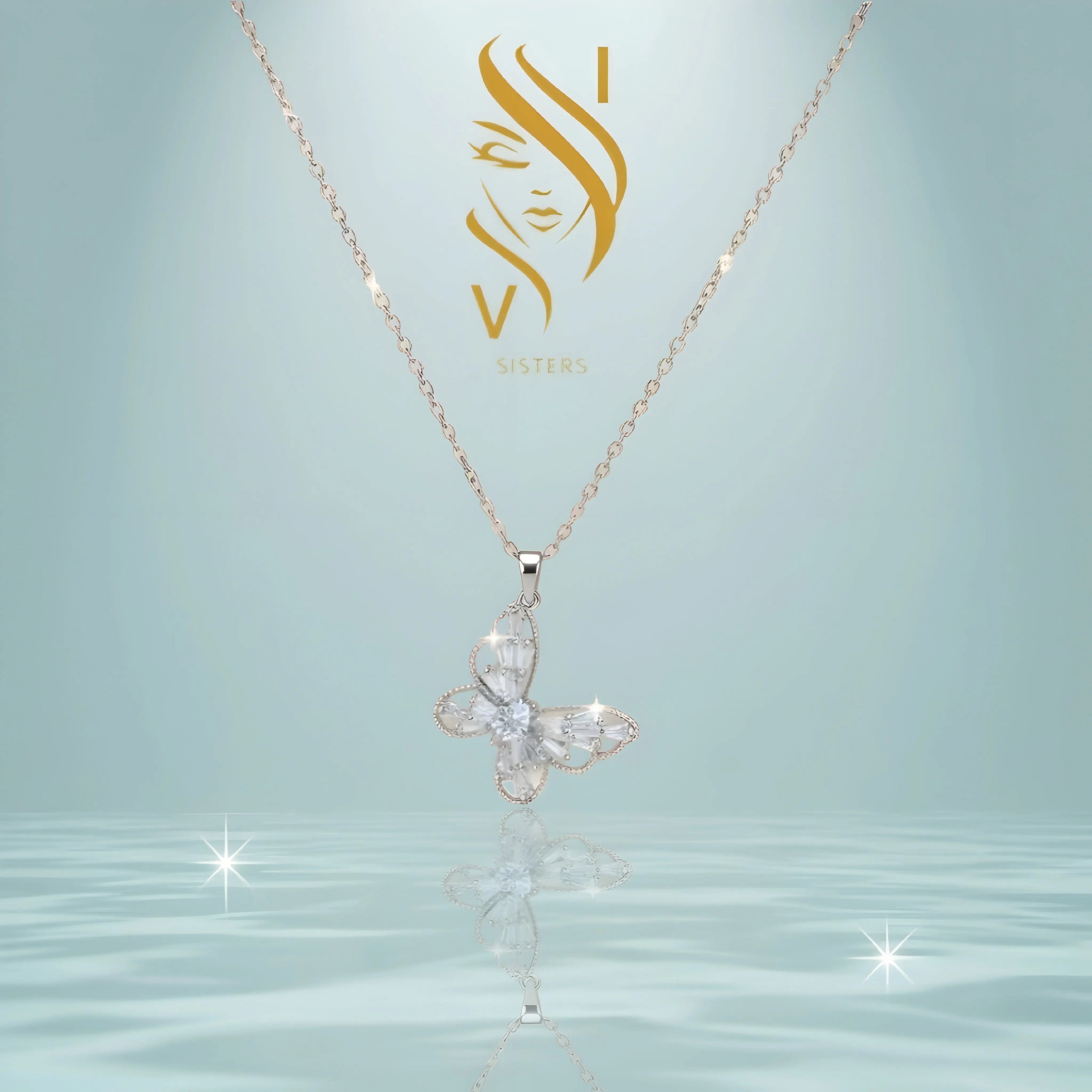 COLLIER PAPILLON Argent IV.sisters